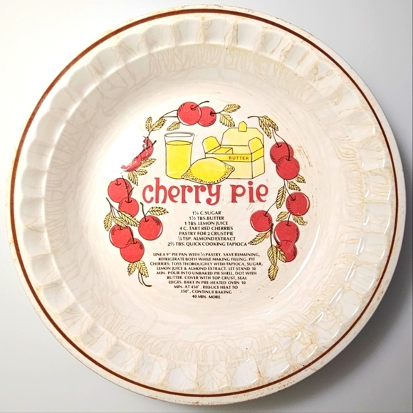 Vintage Manoir Cherry Pie Recipe Baking Plate - Picture 1 of 12